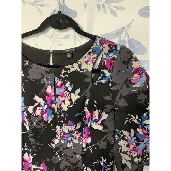 Torrid Size 10 Floral Short Sleeve Dress - Picture 3 of 8